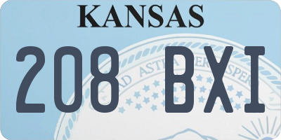 KS license plate 208BXI