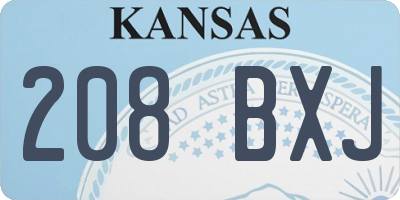 KS license plate 208BXJ