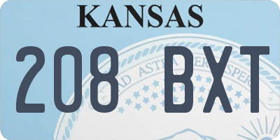 KS license plate 208BXT