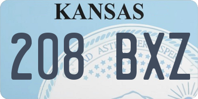 KS license plate 208BXZ