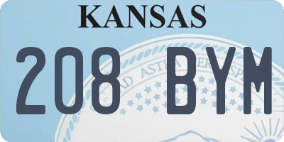 KS license plate 208BYM