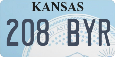 KS license plate 208BYR