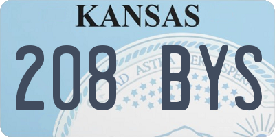 KS license plate 208BYS