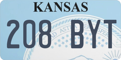 KS license plate 208BYT