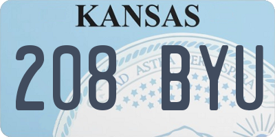 KS license plate 208BYU