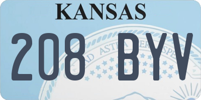 KS license plate 208BYV