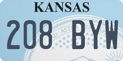 KS license plate 208BYW