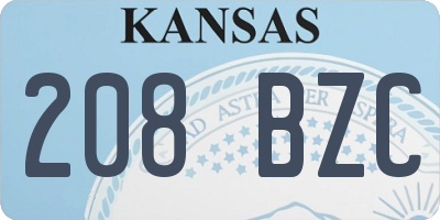 KS license plate 208BZC