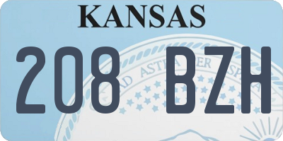KS license plate 208BZH