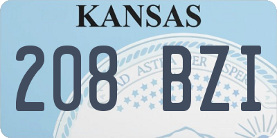KS license plate 208BZI