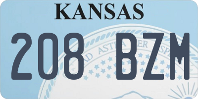 KS license plate 208BZM