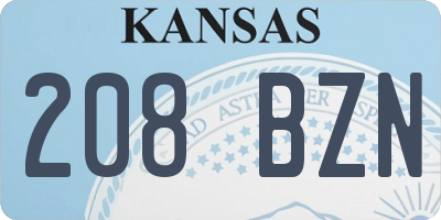 KS license plate 208BZN