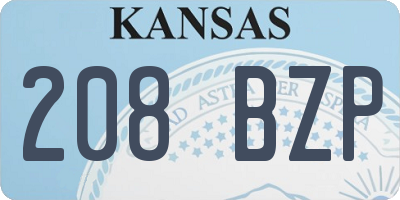 KS license plate 208BZP
