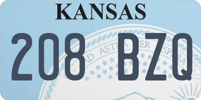 KS license plate 208BZQ