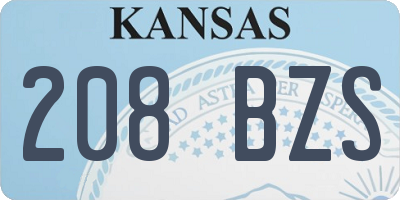 KS license plate 208BZS