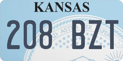 KS license plate 208BZT