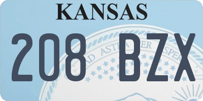 KS license plate 208BZX