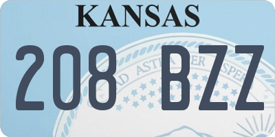 KS license plate 208BZZ