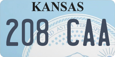 KS license plate 208CAA