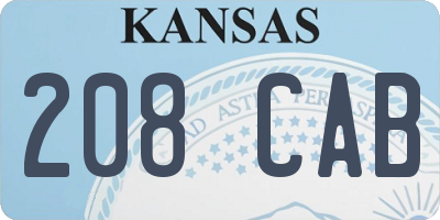 KS license plate 208CAB