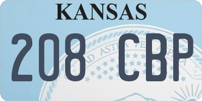 KS license plate 208CBP