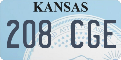 KS license plate 208CGE