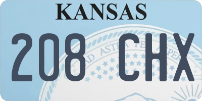 KS license plate 208CHX