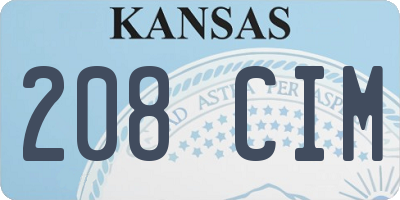 KS license plate 208CIM