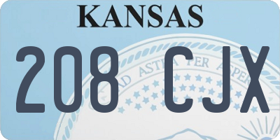 KS license plate 208CJX