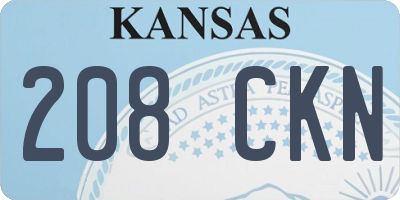 KS license plate 208CKN
