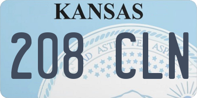 KS license plate 208CLN