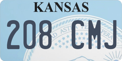 KS license plate 208CMJ