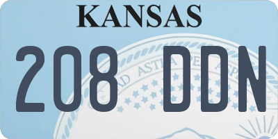 KS license plate 208DDN