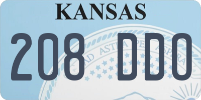 KS license plate 208DDO