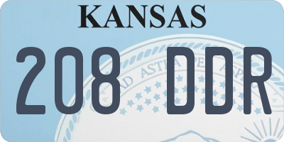 KS license plate 208DDR