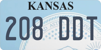 KS license plate 208DDT