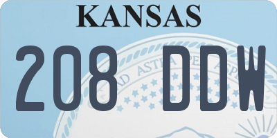 KS license plate 208DDW