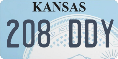 KS license plate 208DDY