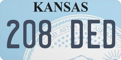 KS license plate 208DED