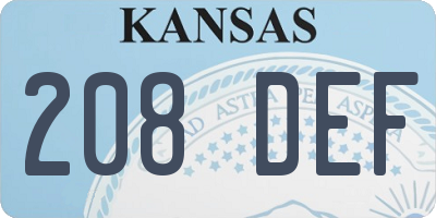 KS license plate 208DEF