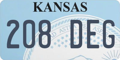 KS license plate 208DEG