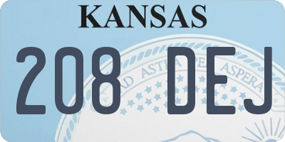 KS license plate 208DEJ