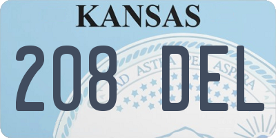 KS license plate 208DEL