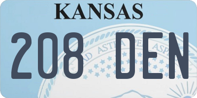 KS license plate 208DEN