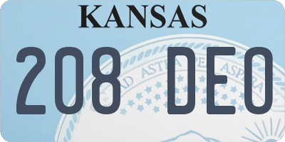 KS license plate 208DEO
