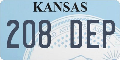 KS license plate 208DEP