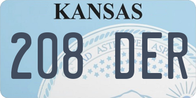 KS license plate 208DER