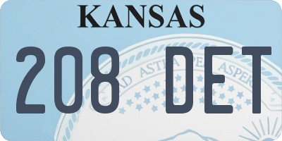 KS license plate 208DET