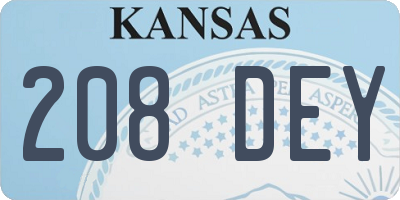 KS license plate 208DEY