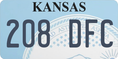 KS license plate 208DFC